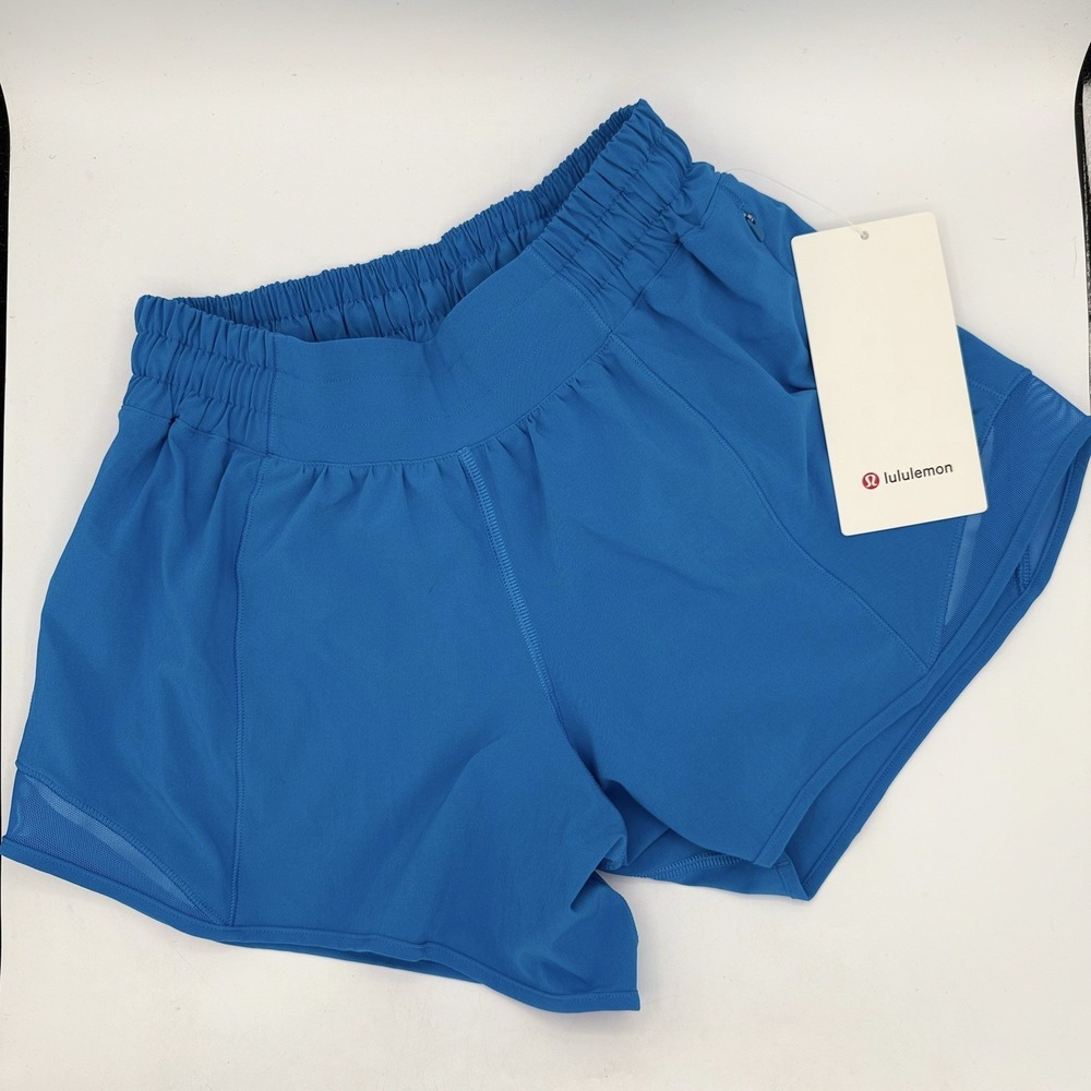 NWT Lululemon Size 4 Hotty Hot HR Short 4" *Lined  Blue $68